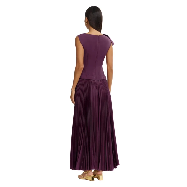 Acler Cornmore Midi Dress in Blackcurrant, view 3