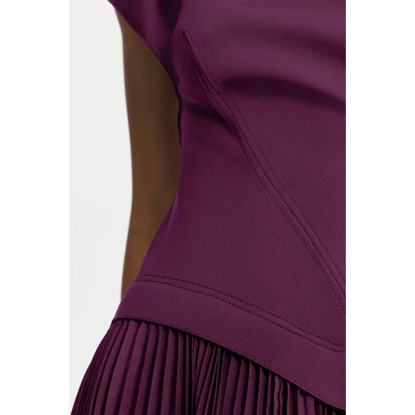 Acler Cornmore Midi Dress in Blackcurrant, view 4