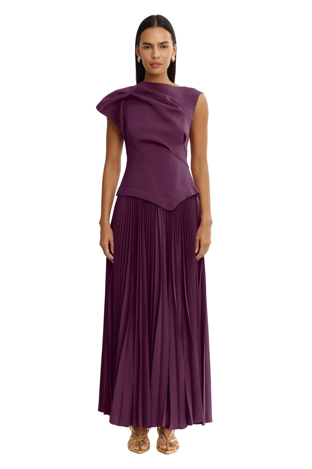 Acler Cornmore Midi Dress in Blackcurrant, Purple Dresses