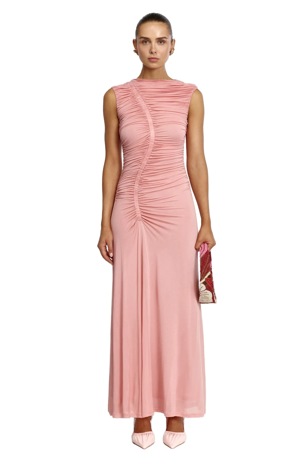 Acler Gillan Maxi Dress in Rose Petal, Pink Dresses