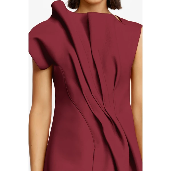 Acler Hawkley Mini Dress in Mahogany, view 4