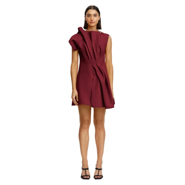 Acler Hawkley Mini Dress in Mahogany