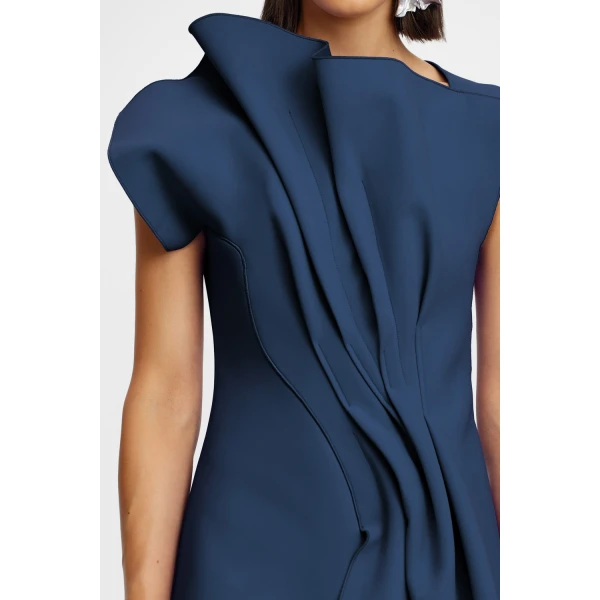 Acler Hawkley Mini Dress in Misty Blue, view 4