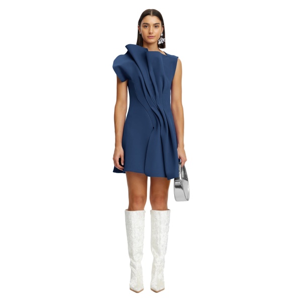 Acler Hawkley Mini Dress in Misty Blue