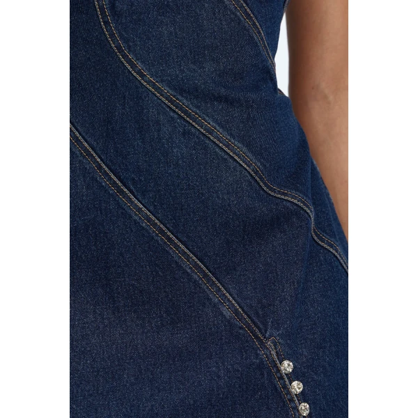 Acler Heath Mini Dress in Indigo, view 4