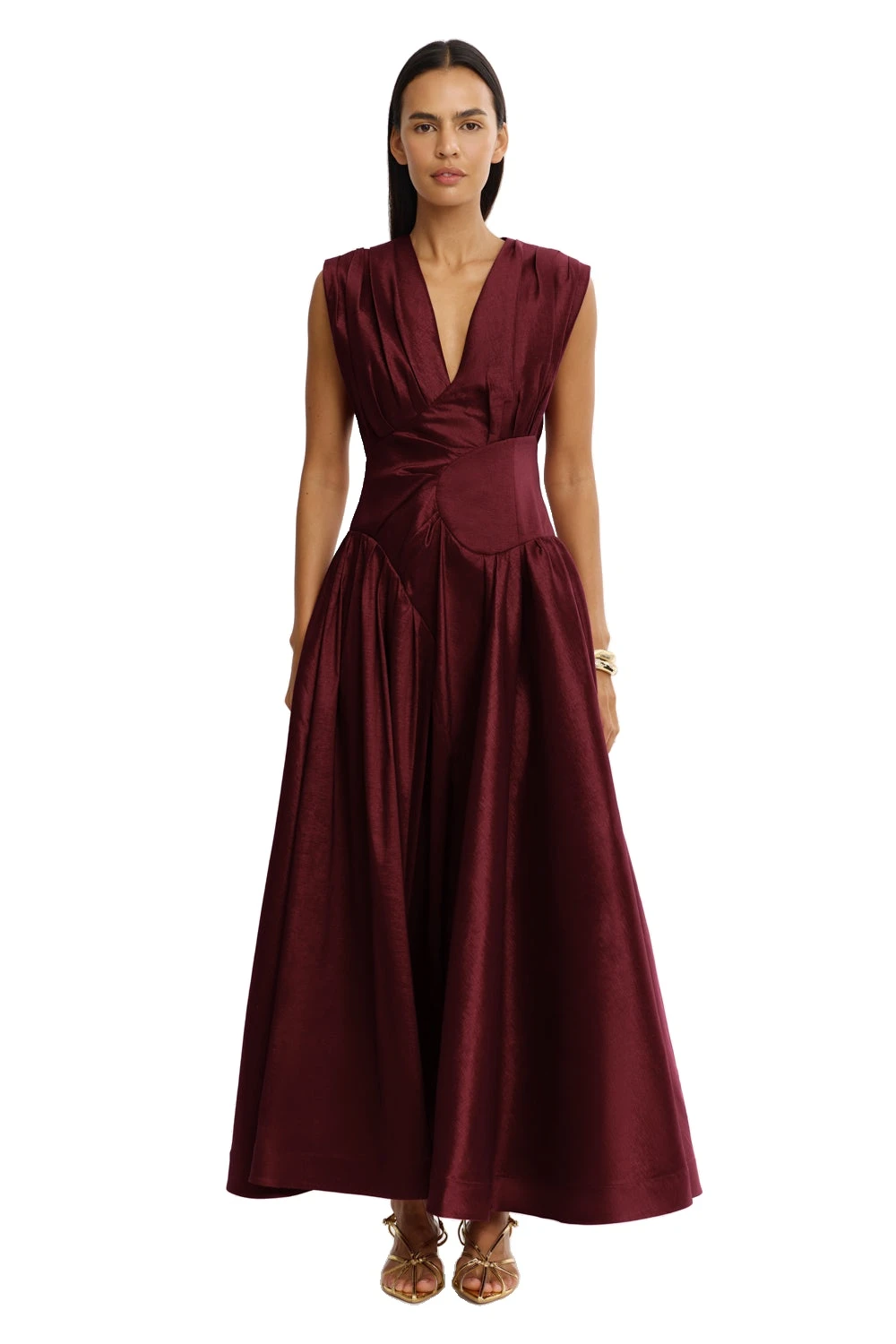 Acler Innoxhill Maxi Dress in Mahogany, Red Dresses