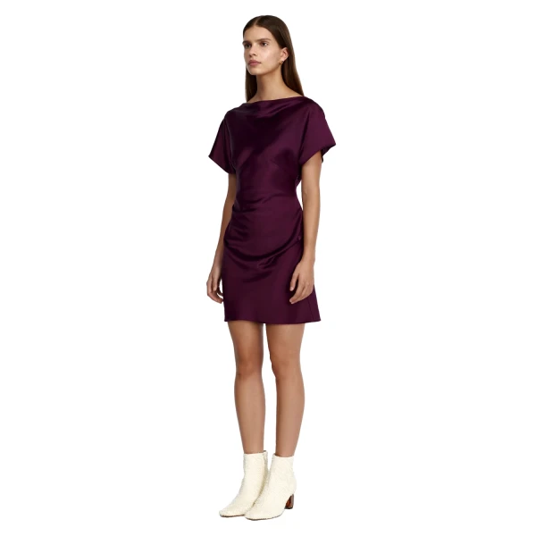 Acler Kadina Mini Dress in Boysenberry, view 2
