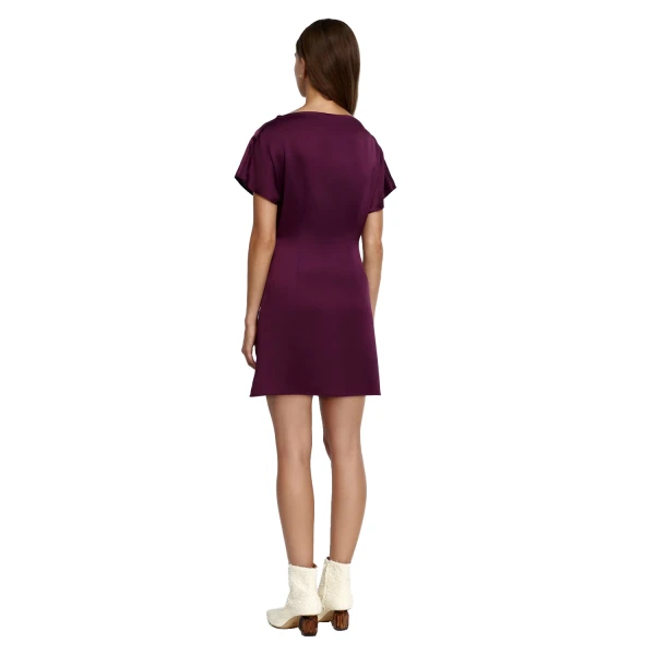 Acler Kadina Mini Dress in Boysenberry, view 3
