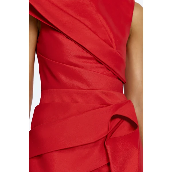 Acler Kenley Mini Dress in Spicy Red, view 4