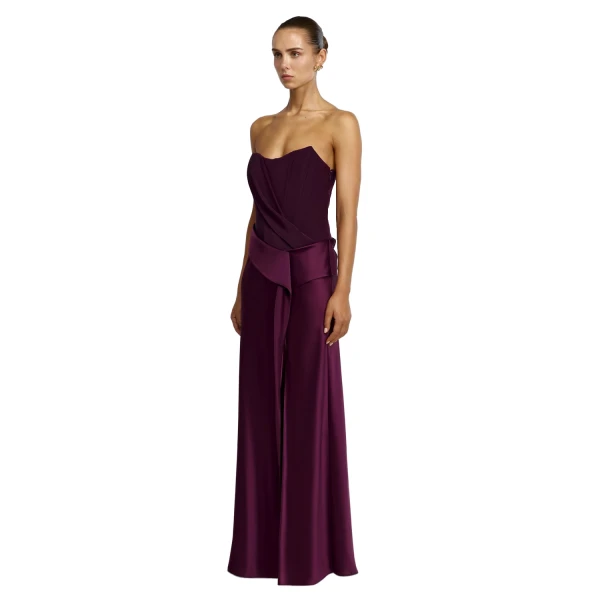 Acler Lamette Maxi Dress in Boysenberry, view 2