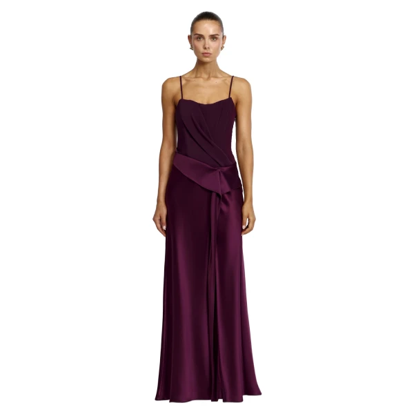 Acler Lamette Maxi Dress in Boysenberry, view 5