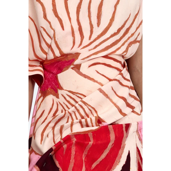 Acler Lindon Mini Dress in Rouge Eclipse, view 4