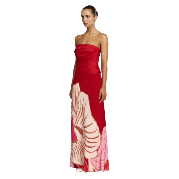 Acler Lingle Maxi Dress in Rouge Eclipse, view 2