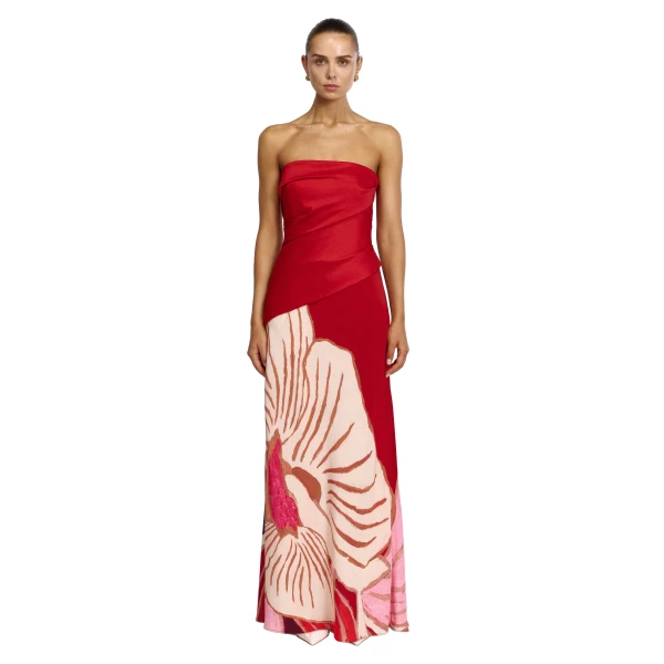 Acler Lingle Maxi Dress in Rouge Eclipse