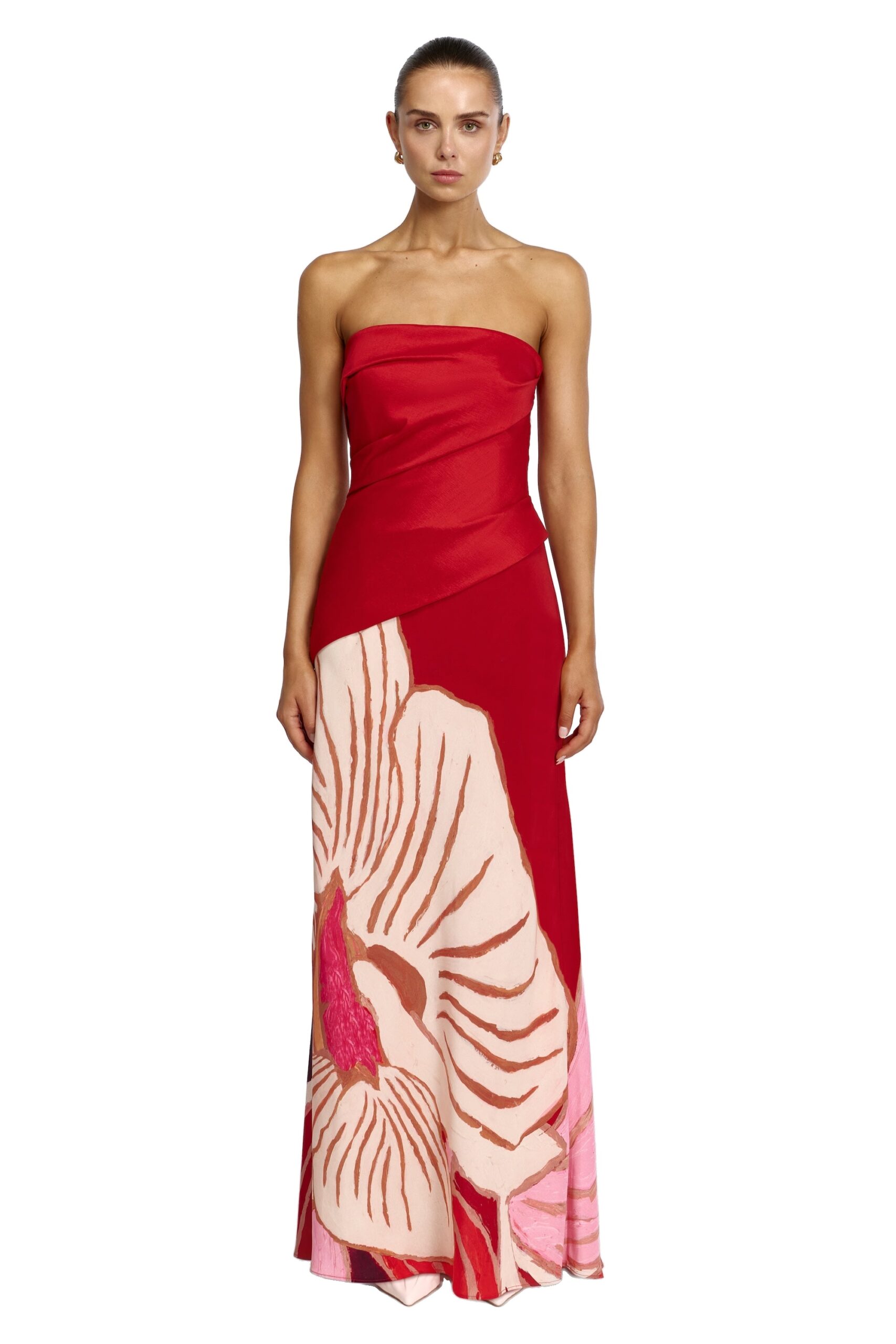 Acler Lingle Maxi Dress in Rouge Eclipse, Multicolour Dresses