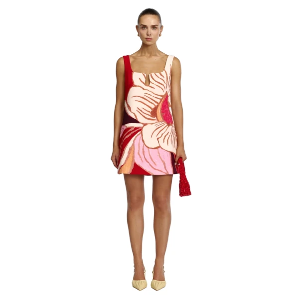 Acler Llewellyn Mini Dress in Rouge Eclipse