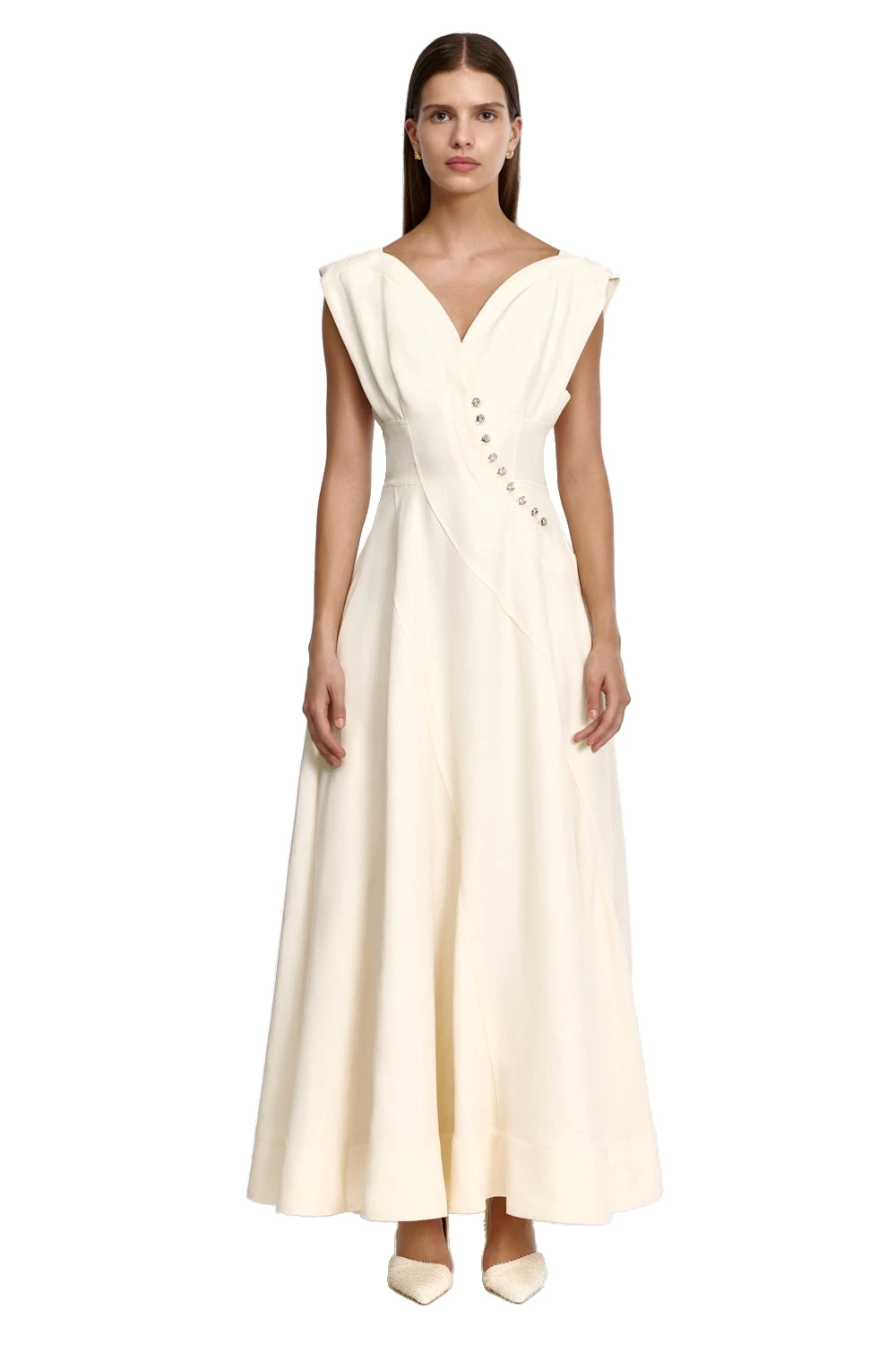 Acler Marney Maxi Dress in Buttercream, Ivory Dresses