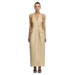 Acler Mcalroy Maxi Dress in Paper Bark