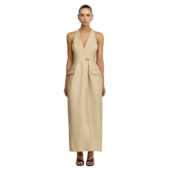 Acler Mcalroy Maxi Dress in Paper Bark
