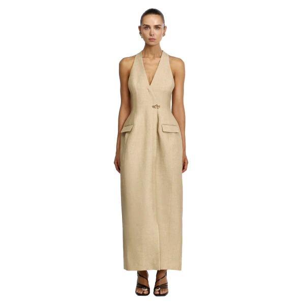 Acler Mcalroy Maxi Dress in Paper Bark