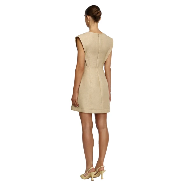 Acler Mcalroy Mini Dress in Paper Bark, view 3
