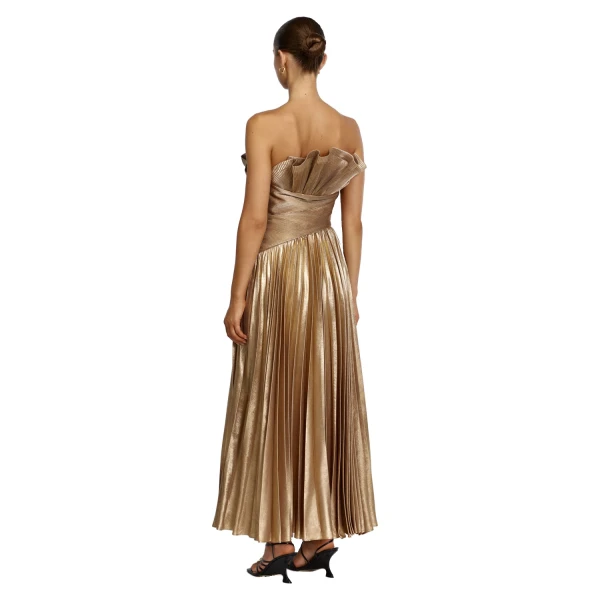 Acler Penda Maxi Dress in Gold, view 3
