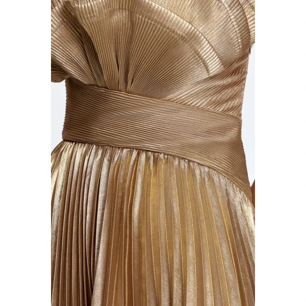 Acler Penda Maxi Dress in Gold, view 4
