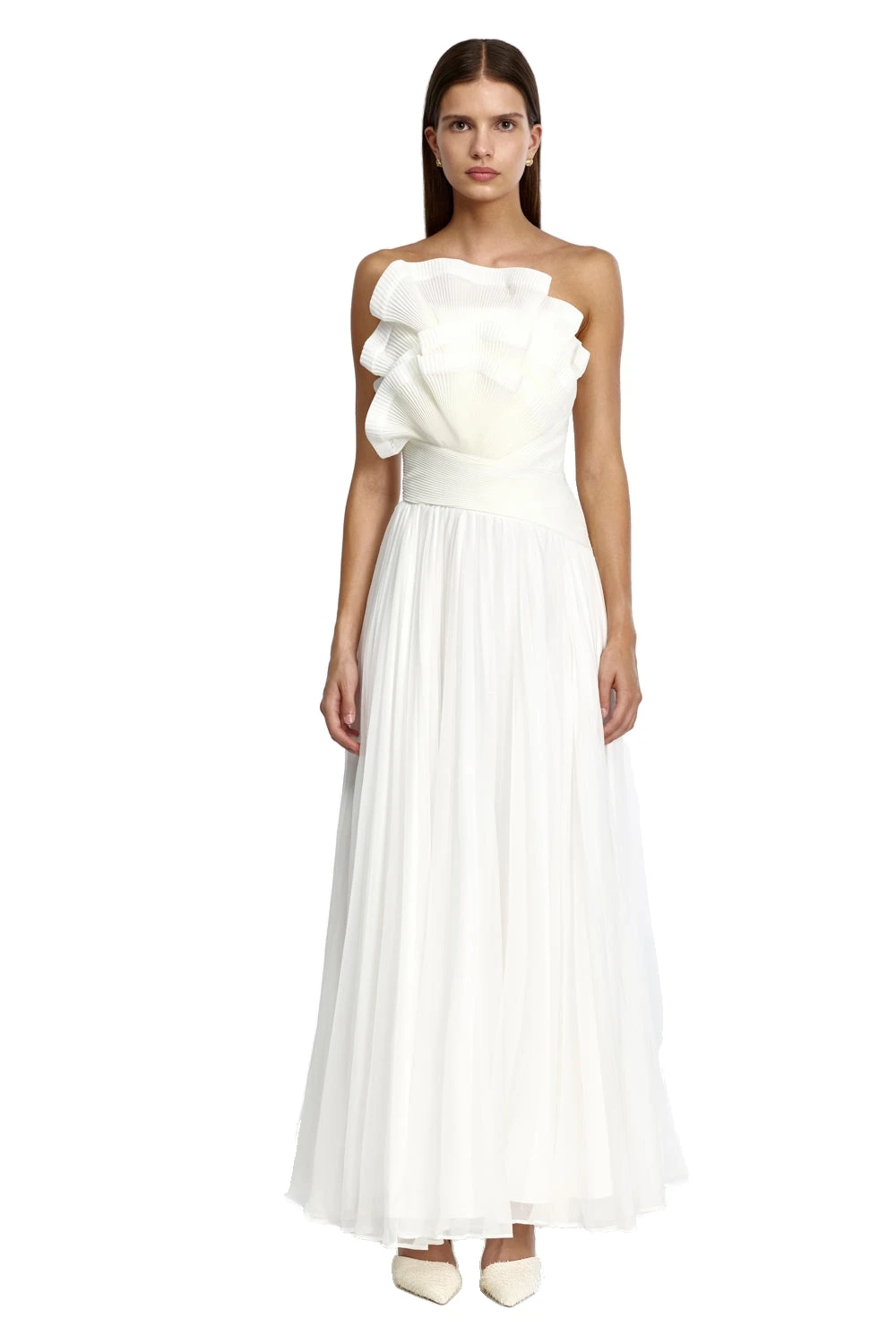 Acler Penda Maxi Dress in Ivory, Ivory Dresses