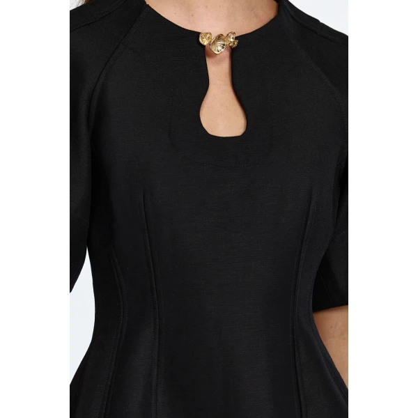 Acler Picts Mini Dress in Black, view 4