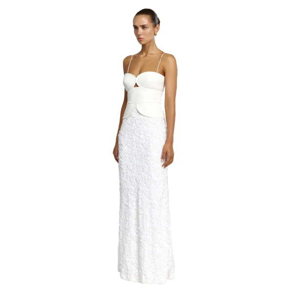 Acler Pryde Maxi Dress in Ivory, view 2