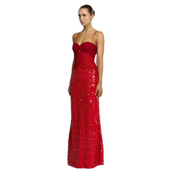 Acler Pryde Maxi Dress in Spicy Red, view 2