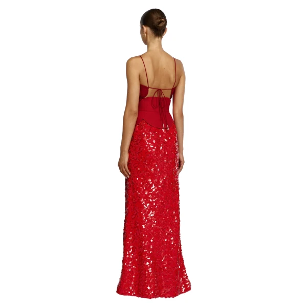 Acler Pryde Maxi Dress in Spicy Red, view 3