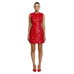 Acler Pryde Mini Dress in Spicy Red