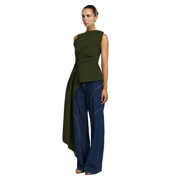 Acler Quindus Top in Shadow Green, view 6
