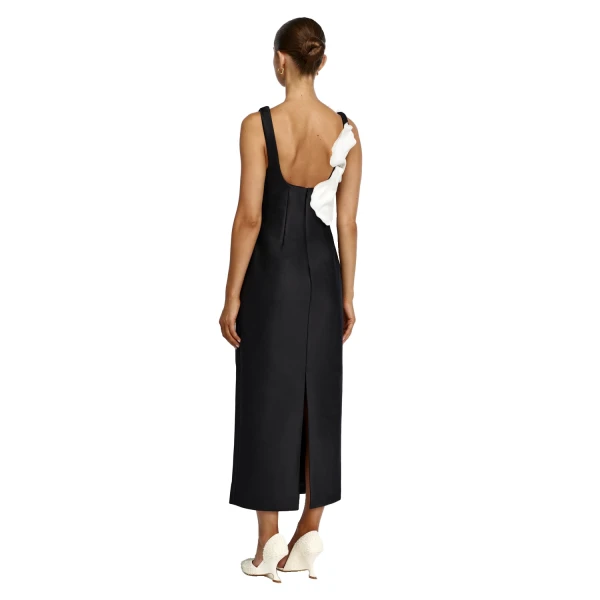 Acler Radburn Maxi Dress in Black & Ivory, view 3