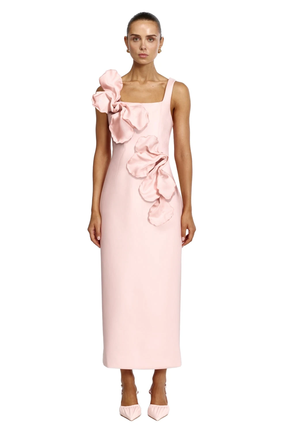 Acler Radburn Maxi Dress in Soft Flamingo, Pink Dresses
