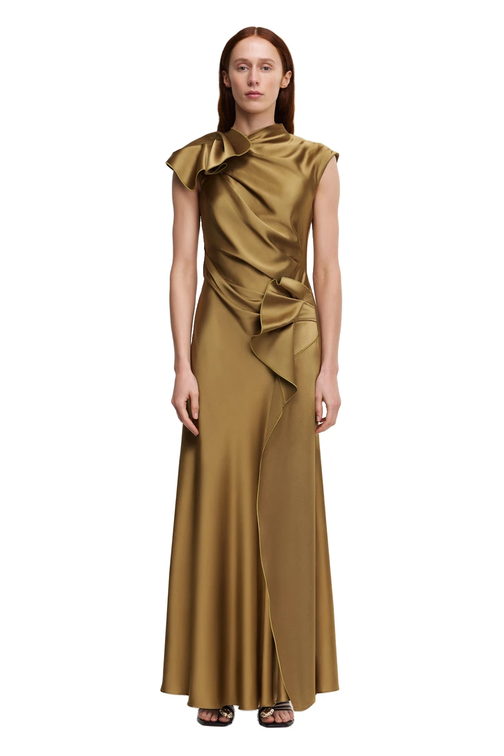 Acler Ramshaw Maxi Dress in Golden Moss, Green Dresses