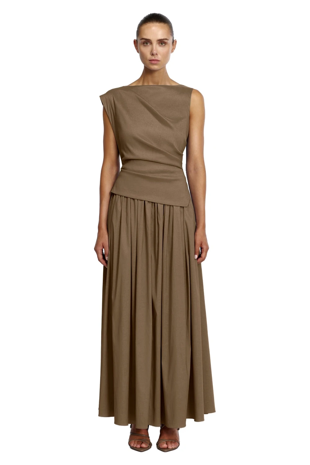 Acler Robakker Maxi Dress in Sepia, Beige Dresses