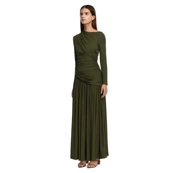 Acler Stamford Maxi Dress in Shadow Green, view 2