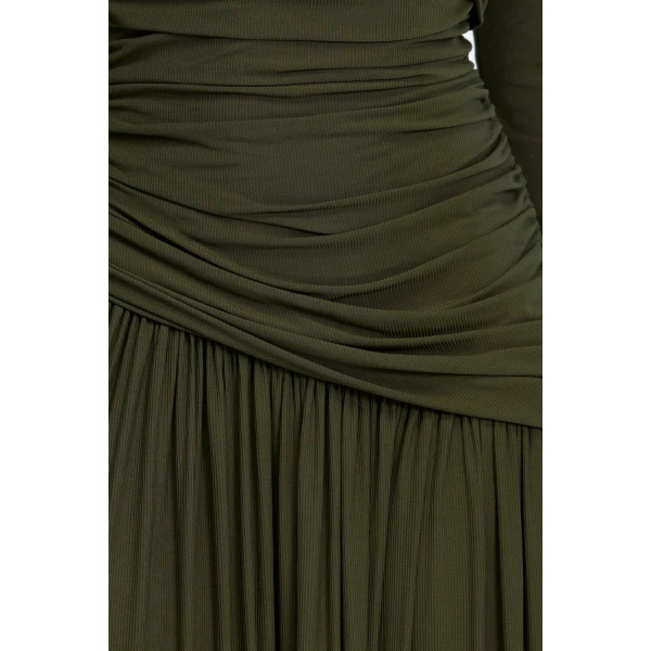 Acler Stamford Maxi Dress in Shadow Green, view 4