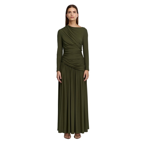 Acler Stamford Maxi Dress in Shadow Green