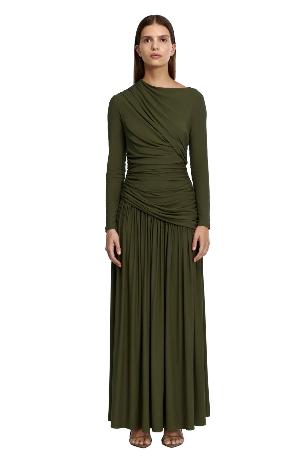 Acler Stamford Maxi Dress in Shadow Green, Green Dresses