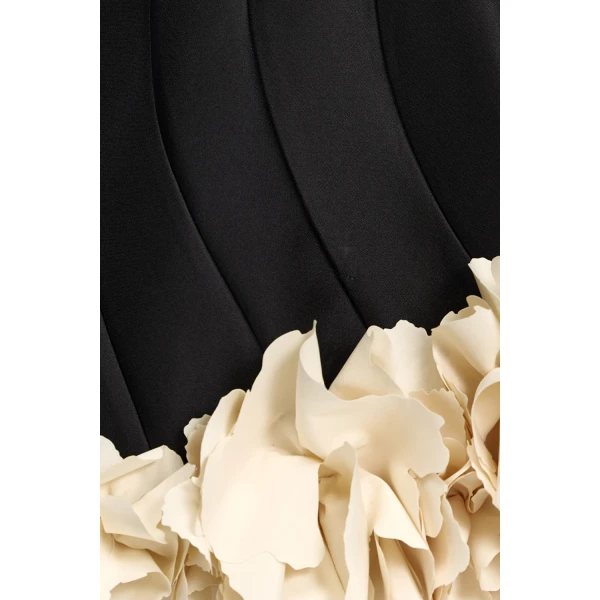 Acler Winchester Mini Dress in Black & Buttercream, view 4