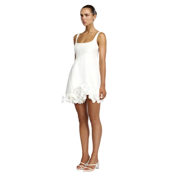 Acler Winchester Mini Dress in Ivory, view 2