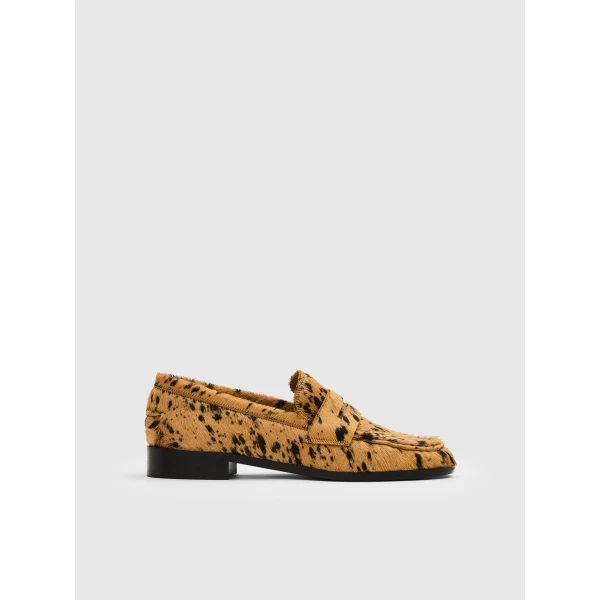 ATP Atelier Airola in Cannella Cow Print Loafers