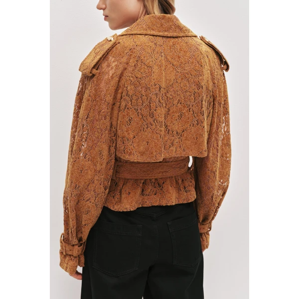 Aje Florence Lace Cropped Jacket