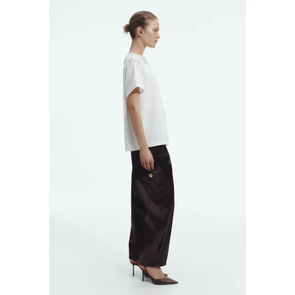 Aje Ivana Lace Neck Tee