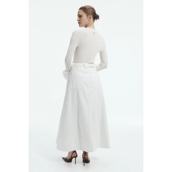 Aje Leni Denim Midi Skirt