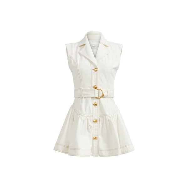 Aje Liliana Belted Denim Mini Dress