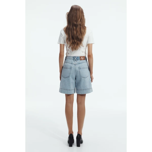 Aje Lucina Stud Denim Short